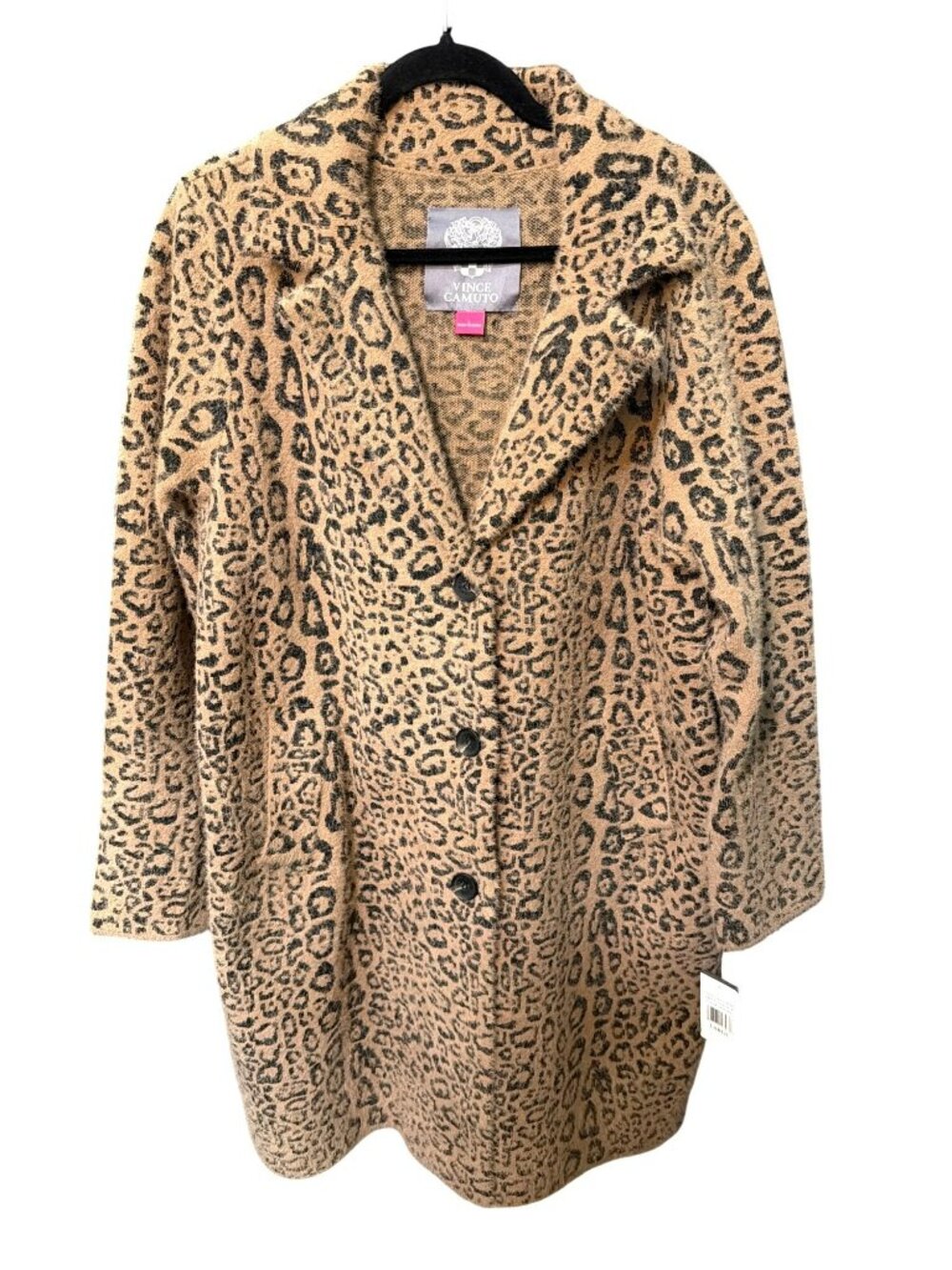 Leopard Print Vince Camuto Long Sweater Coat Size Large New